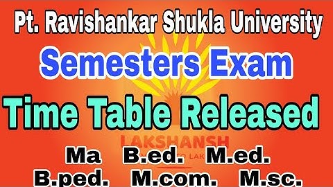 PRSU Semsters Exam Time Table Released Check it and download Time Table