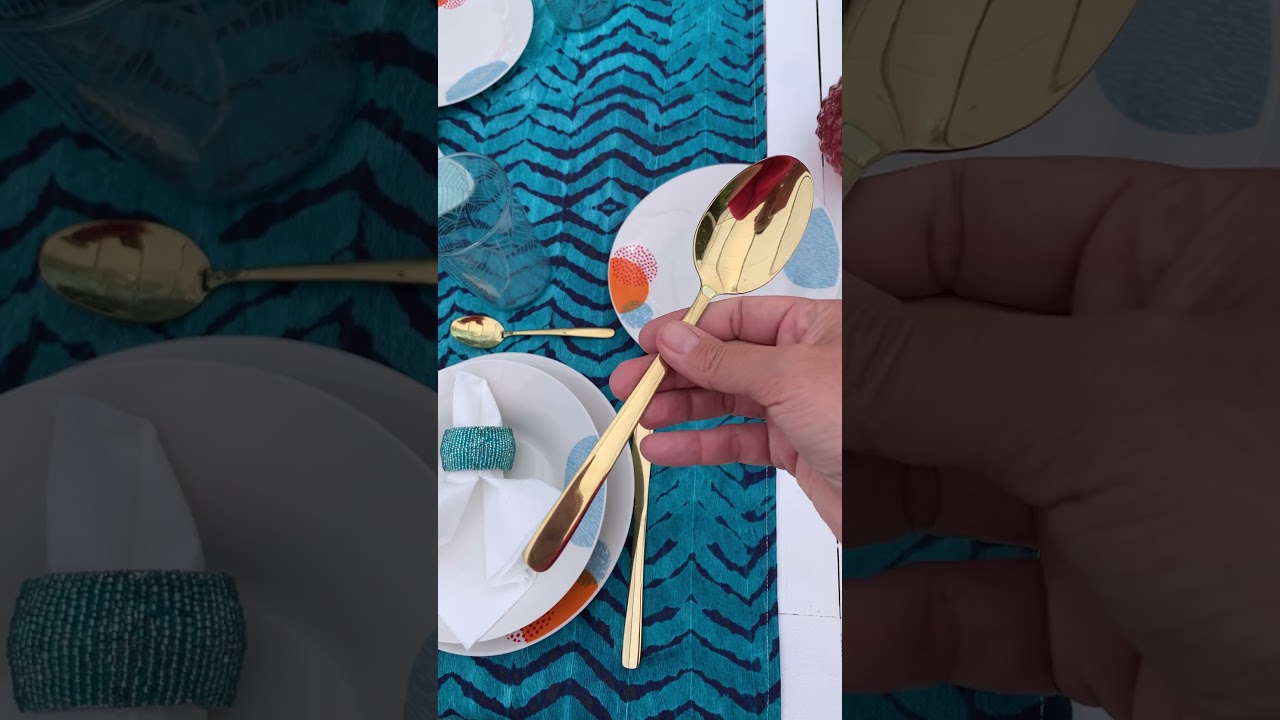 Set Posate In Acciaio Inox 24 Pezzi - Finitura Oro Per Tavola Elegante - Foto 10