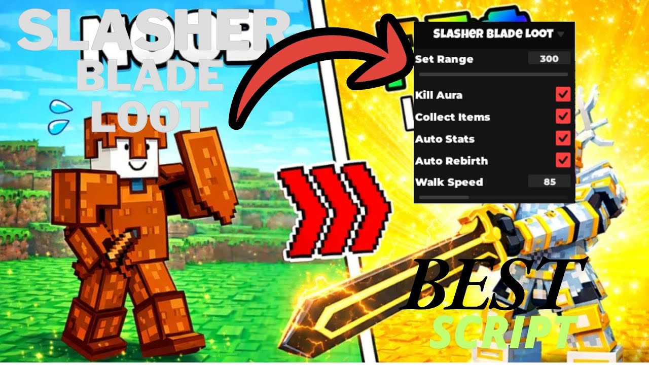 Slasher Blade Loot - SCRIPT | Kill Aura | Auto Rebirth | Collect Items MORE & Keyless & Pastebin