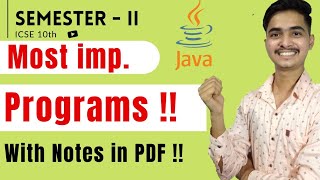 Computer Applications Important Specimen Question Solved | ICSE 10 Semester 2 | Java Imp Programs |