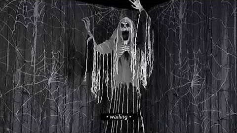 76" Life Size Animated Towering Wailing Soul Spirit Ghost Halloween Prop Decoration