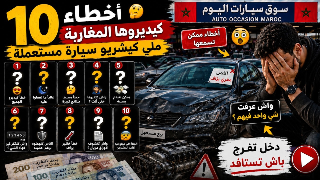 10 أخطاء كيديروها المغاربة ملي كيشريو سيارة مستعملة Auto Occasion Maroc #cars 🇲🇦