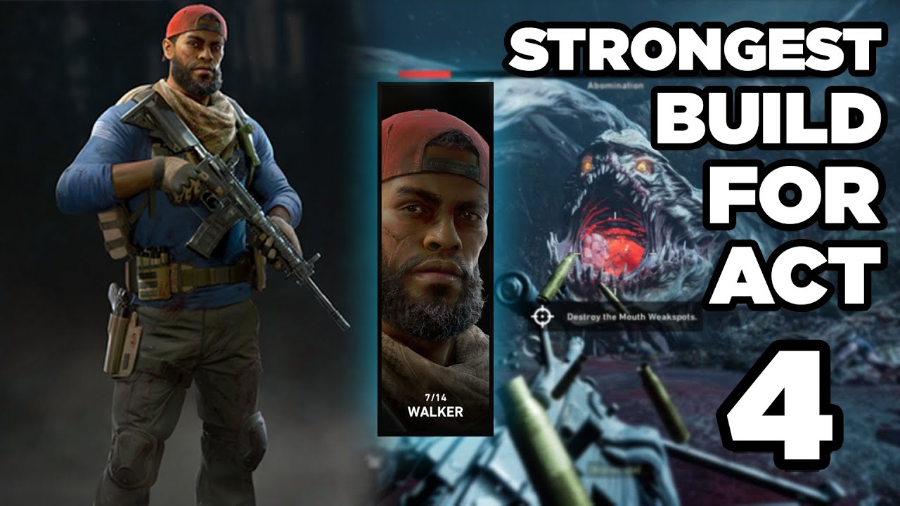 BEST BUILD FOR MOST DAMAGE IN ACT 4! Back 4 Blood - Best Boss Killer Deck Build! (Walker Character)