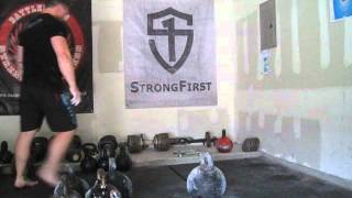 94kg kettlebell catch squat swing