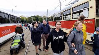 Трамваи, Выставка трамваев в Москве, старинные трамваи, Tram exhibition in Moscow, vintage trams