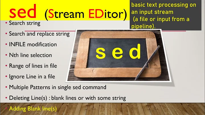 Linux | 2 | sed (Stream EDitor) frequently used commands