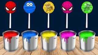 Learn Colors Spiderman Pou Paw Patrol Lollipops Finger Family Song