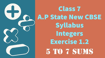 Integers - Exercise 1.2 - Part 2 - Class VII || A.P State New Syllabus