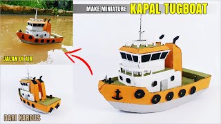 HOW TO MAKE A TUGBOAT FROM USED CARDBOAT | CREATIVE IDEA