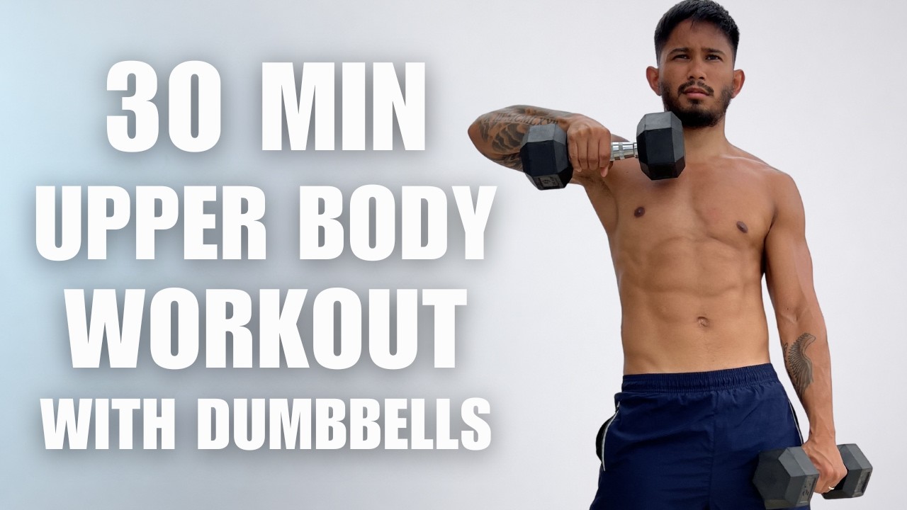 30 MIN UPPER BODY DUMBBELL WORKOUT (ALL STANDING) 💪 At Home Strength ...