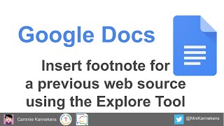 Google Docs: Citation of previous web source