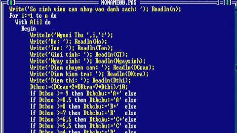 Turbo Pascal Tổng Hợp Về Xâu, Mảng, Bảng Ghi