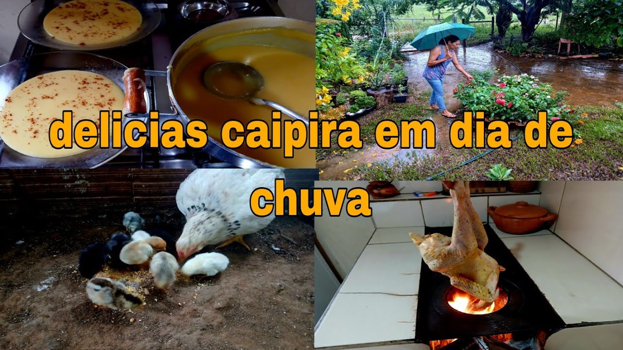 A CHUVA CHEGOU NA ROÇA FRAQUINHO CAIPIRA COM POLENTA / MERENDA CURAL DE MILHO VERDE