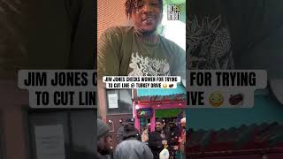 Jim Jones Checks Women For Trying To Cut Line Turkey Drive