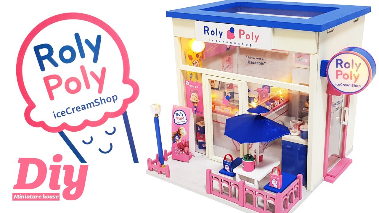 DIY Miniature Dollhouse KitㅣRolyPoly Ice cream shop ㅣ롤리폴리 아이스크림샵ㅣ미니어처