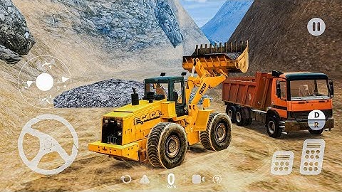 Big Bulldozer Loading Rock into Dump Truck - Heavy Machines Mining Simulator 2021 - Android Gameplay