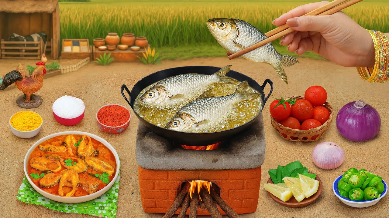 Fish Curry Food🍛Creamy and Cozy Miniature Fish Coconut Curry Recipe 🍛Tara Mini Food