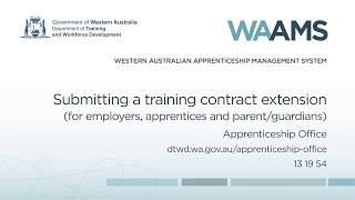 Waams Submit A Training Contract Extension