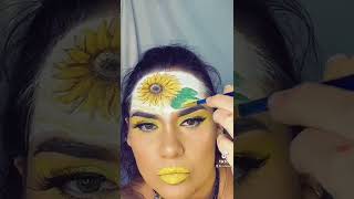 Sunflower face paint/makeup request for her mama❤️🙏🏼🌻