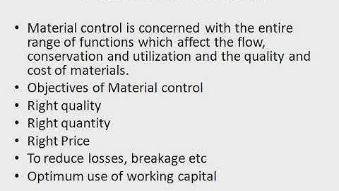 Material Cost control I B Com I
