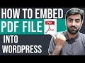 How To Embed A PDF In WordPress Without Using A Plugin Hindi Urdu