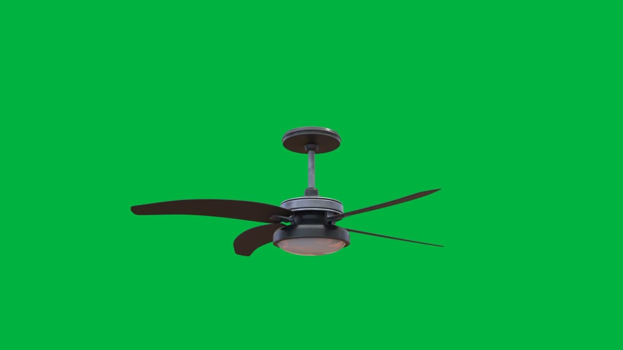 Ceiling Fan Spinning & Oscillating in Front of a Green Screen