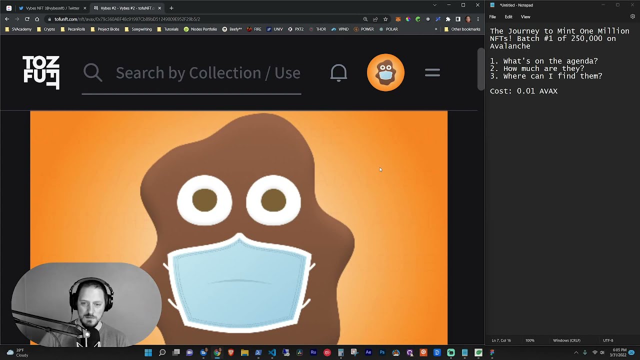 The Journey to Mint One Million NFTs! Batch #1 of 250,000 Vybes on Avalanche