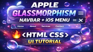 Apple Glassmorphism Navbar + iOS Menu 🔥 | HTML CSS UI Tutorial #codingtutorial #htmlcss #programming
