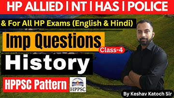 HPPSC Latest Exam Pattern | History (Class-4) | Important Questions | HP Studies
