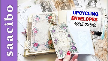 Upcycling van enveloppen met stof #junkjournalpockets