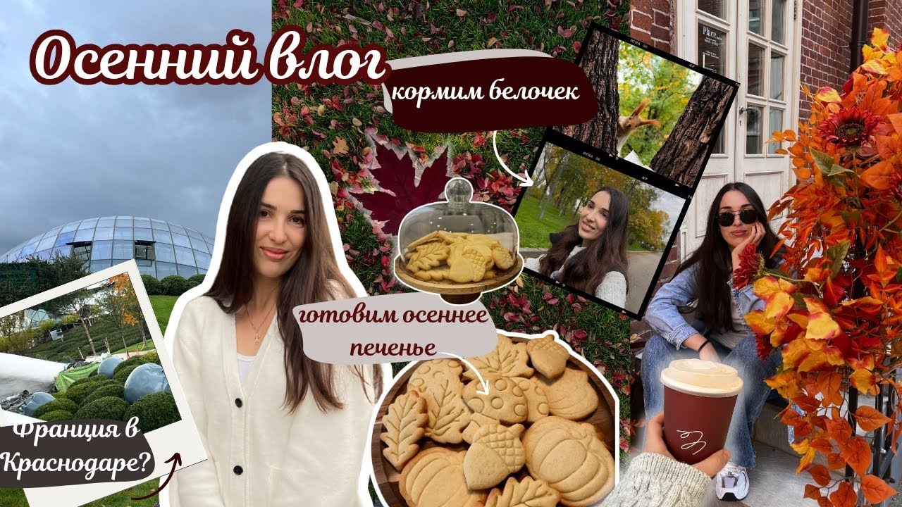 ВЛОГ | 🍁🍂Осень в Краснодаре: гуляем по новому Парку Облаков, готовим осеннее печенье, кормим белочек