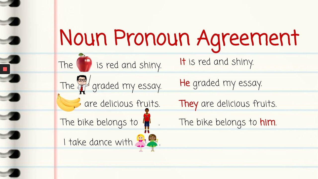 Noun Pronoun Agreement YouTube