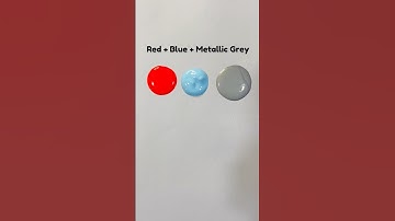 Red ❤️ Blue🩵 Metallic Grey🩶Color Mixing Recipe #colors #paintmixing #asmrart #shorts