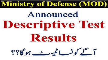 MOD Announced Descriptive Test Results | Assistant Director MOD | MOD Jobs 2023 | Psychometric Test