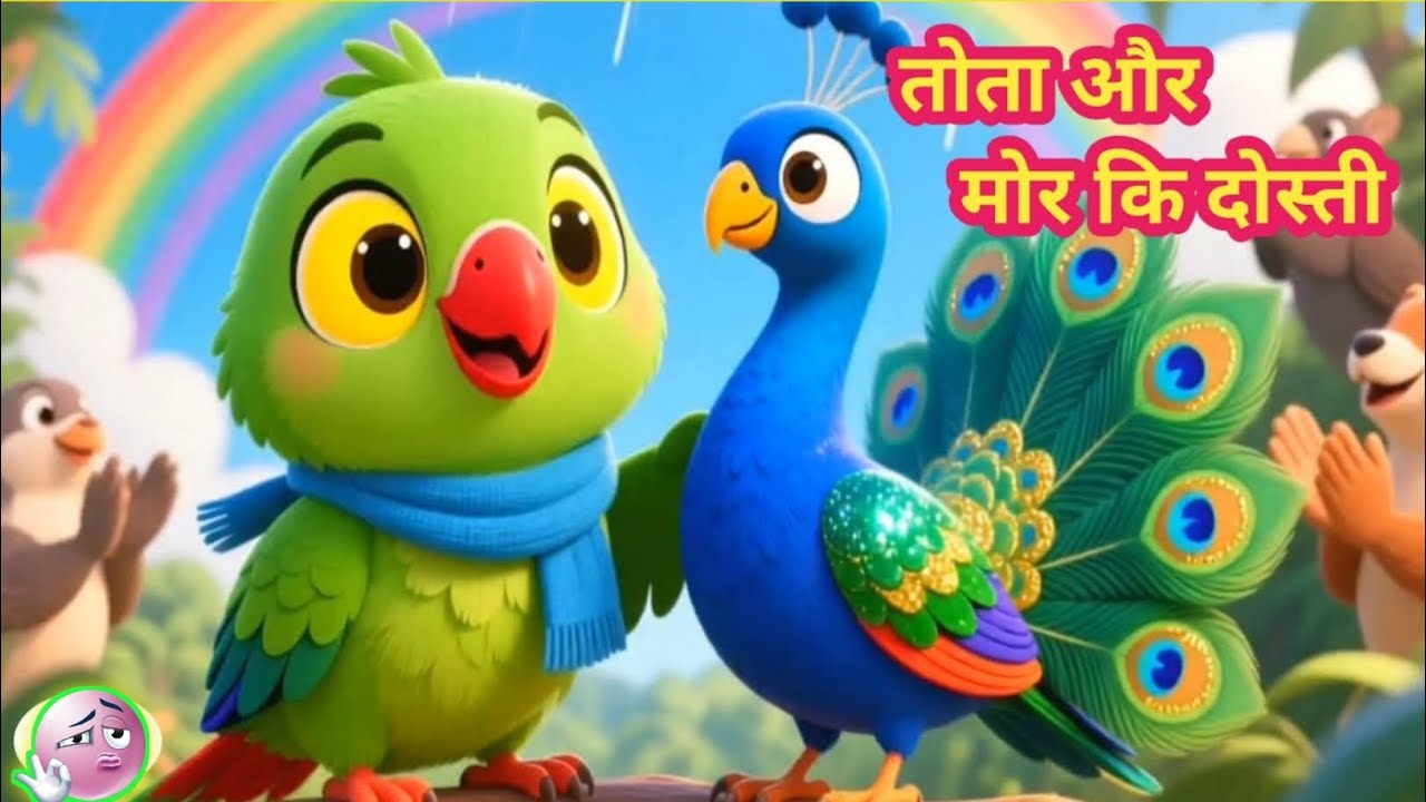 तोता और मोर की अनोखी दोस्ती 😊🤝😘 mor aor tota ki khubsurt kahani 