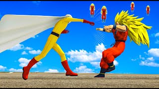 One Punch Man vs 100 Gokus in GTA 5 Mods