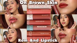 *Best* Rom &nd Lipshades on Brown Skin - Swatches / Korean Lip Tints