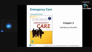 Pearson's Emergency Care 14th Ed Chapter 2 Well being of the EMT