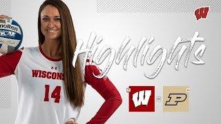 Wisconsin Volleyball || Highlights vs Purdue