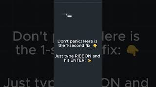 Accidentally hit RIBBONCLOSE and lost your workspace panels? #autocad #autocadtips #autocadtutorial