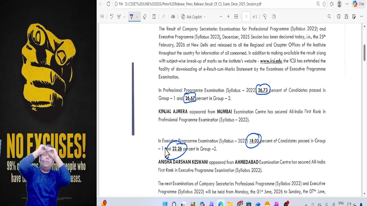 Shocking ICSI passing % 😱 impact on June-26 result 😱