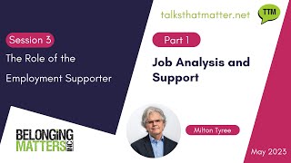 S3, Part 1 Job analysis and support