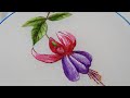 How to embroider a fuchsia flower | Long and short stitches