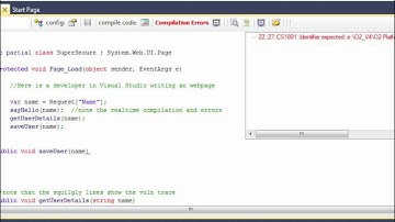 O2 Platform - Real-Time Vulnerability Creation Feedback inside VisualStudio (with Greens and Reds)