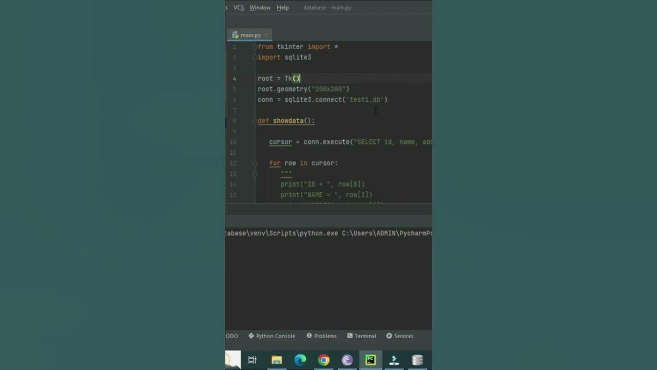 Display Data from Sqlite3 To Tkinter Window - YouTube