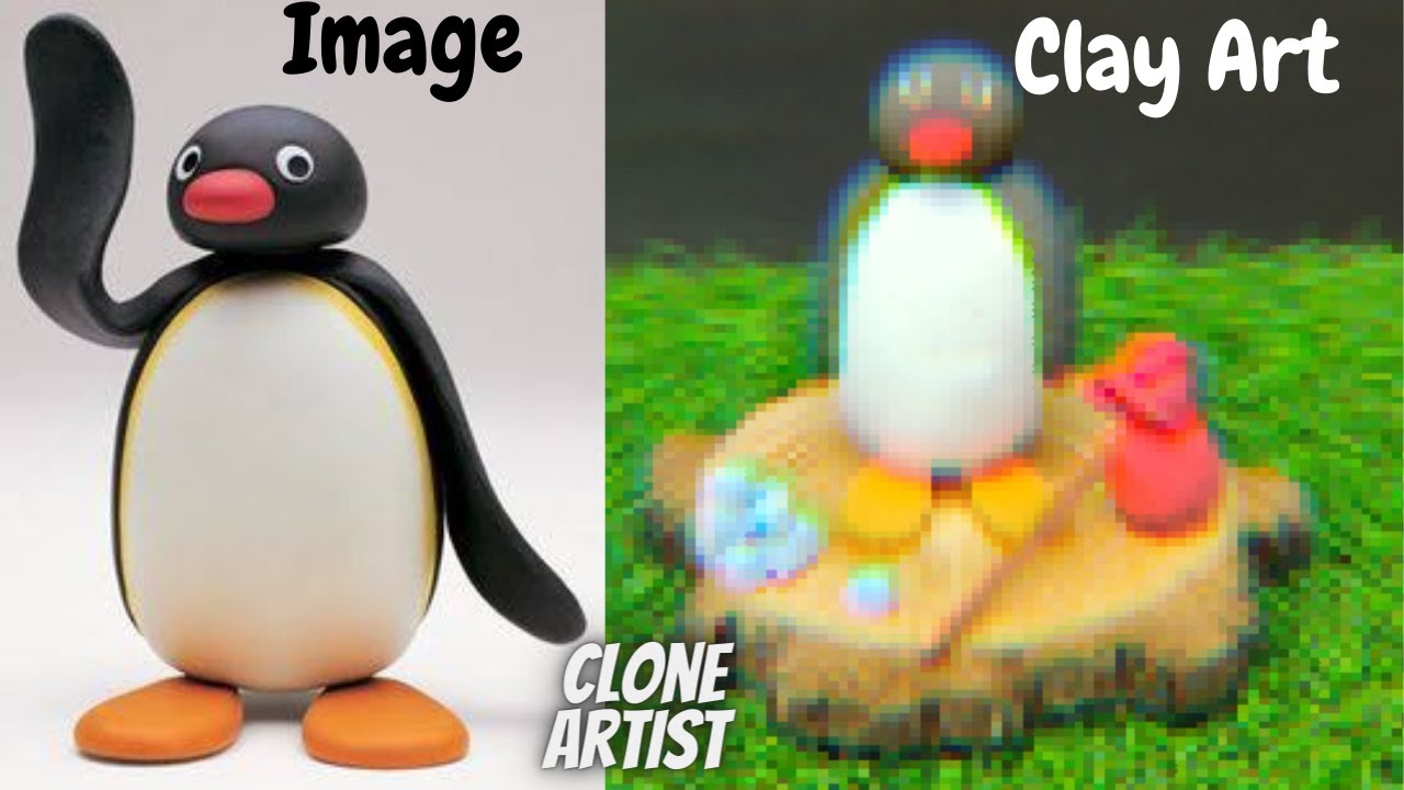 ピングー　クレイアーティスト How To Make PINGU Clay Art || Air Dry Clay || DIY Pingu