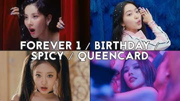 SNSD/Red Velvet/aespa/i-dle MVs, but every time they say the title the song changes