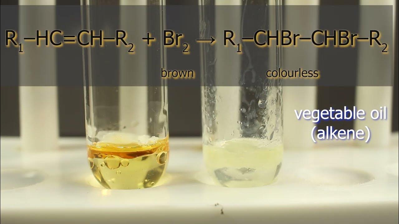 Bromine water test for unsaturated compounds YouTube