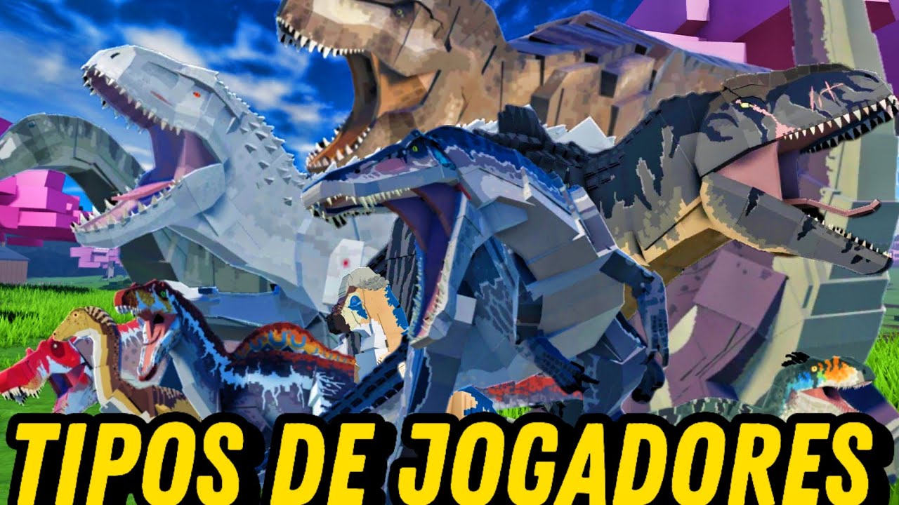 TIPOS DE JOGADORES NO JURASSIC BLOCKY PARTE 1!!! [37k!]