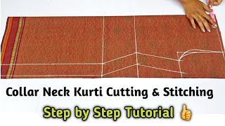 Collar Neck Kurti/Suit Cutting and Stitching/kurti/Suit cutting and stitching/Collar neck kurti